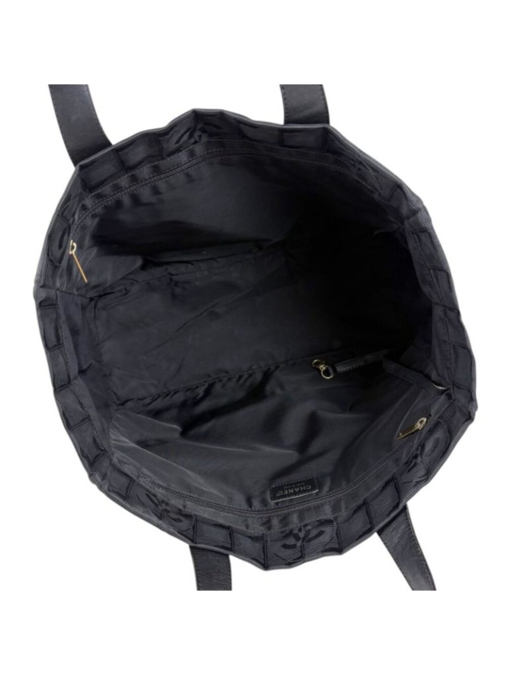 ★SOLD★ Chanel New Travel Line Tote Black Nylon Jacquard - Picture 11 of 13